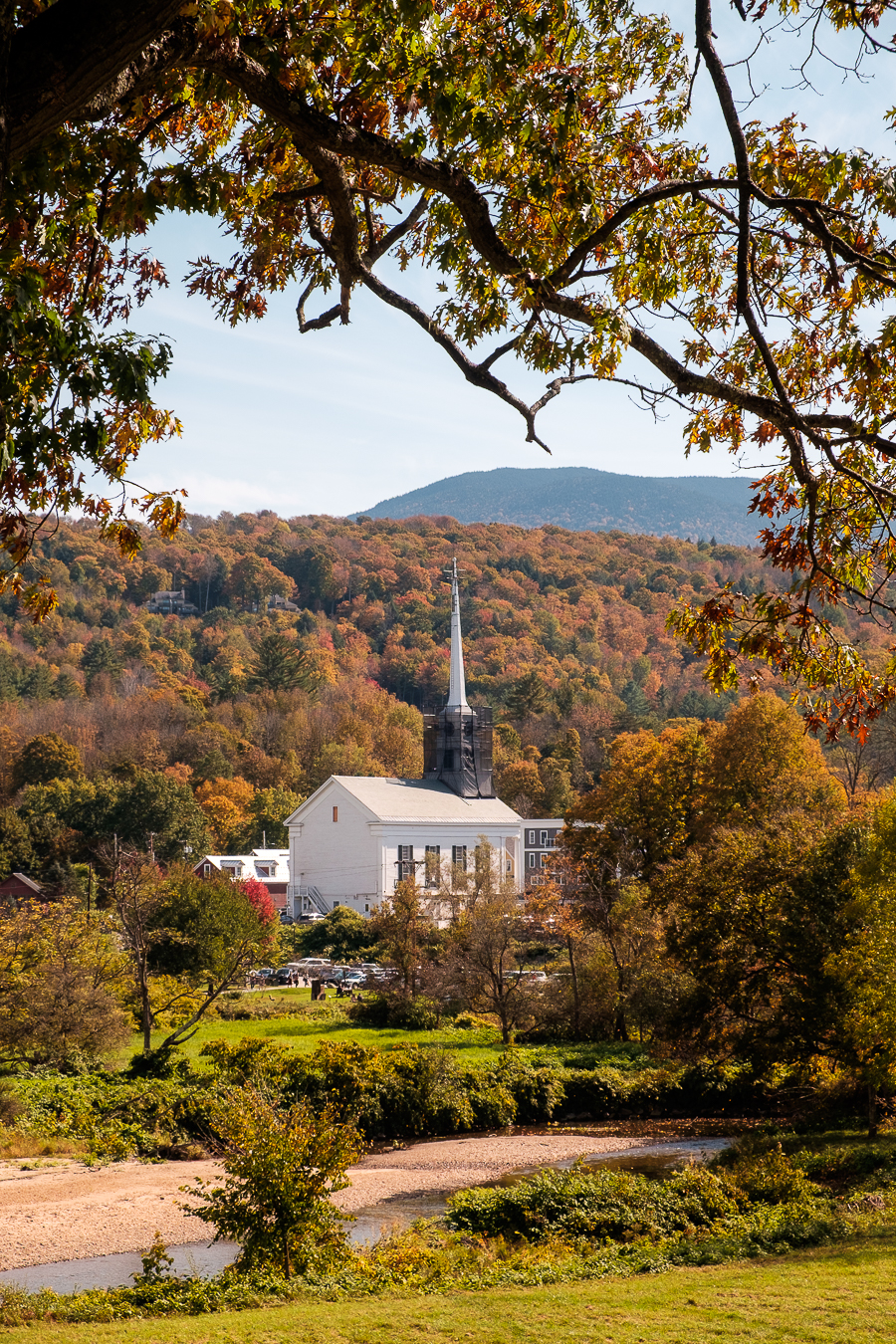 Fall foliage, Stowe, Vermont, New England, USA