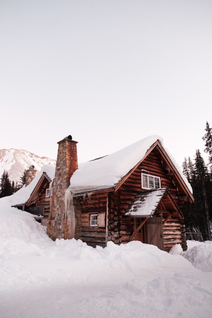 Skoki Lodge in winter, Banff National Park, Canada