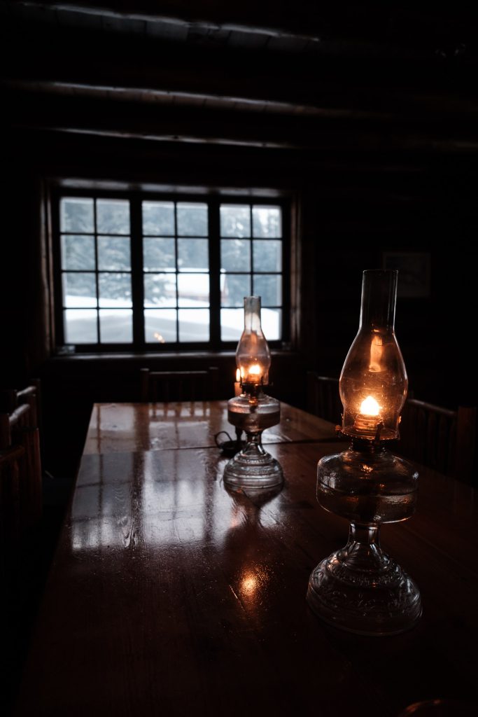 Skoki Lodge in winter, Banff National Park, Canada